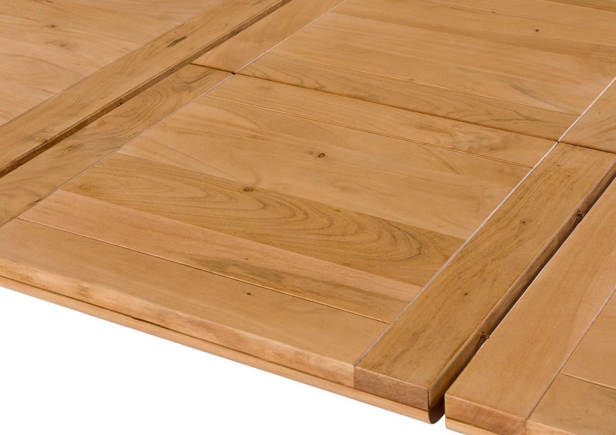 ESSTISCH ausziehbar 160-220x90x76 Akazie natur lackiert LONDON #100 - Naturfarben, Holz (160/90/76cm) - Massivmoebel24