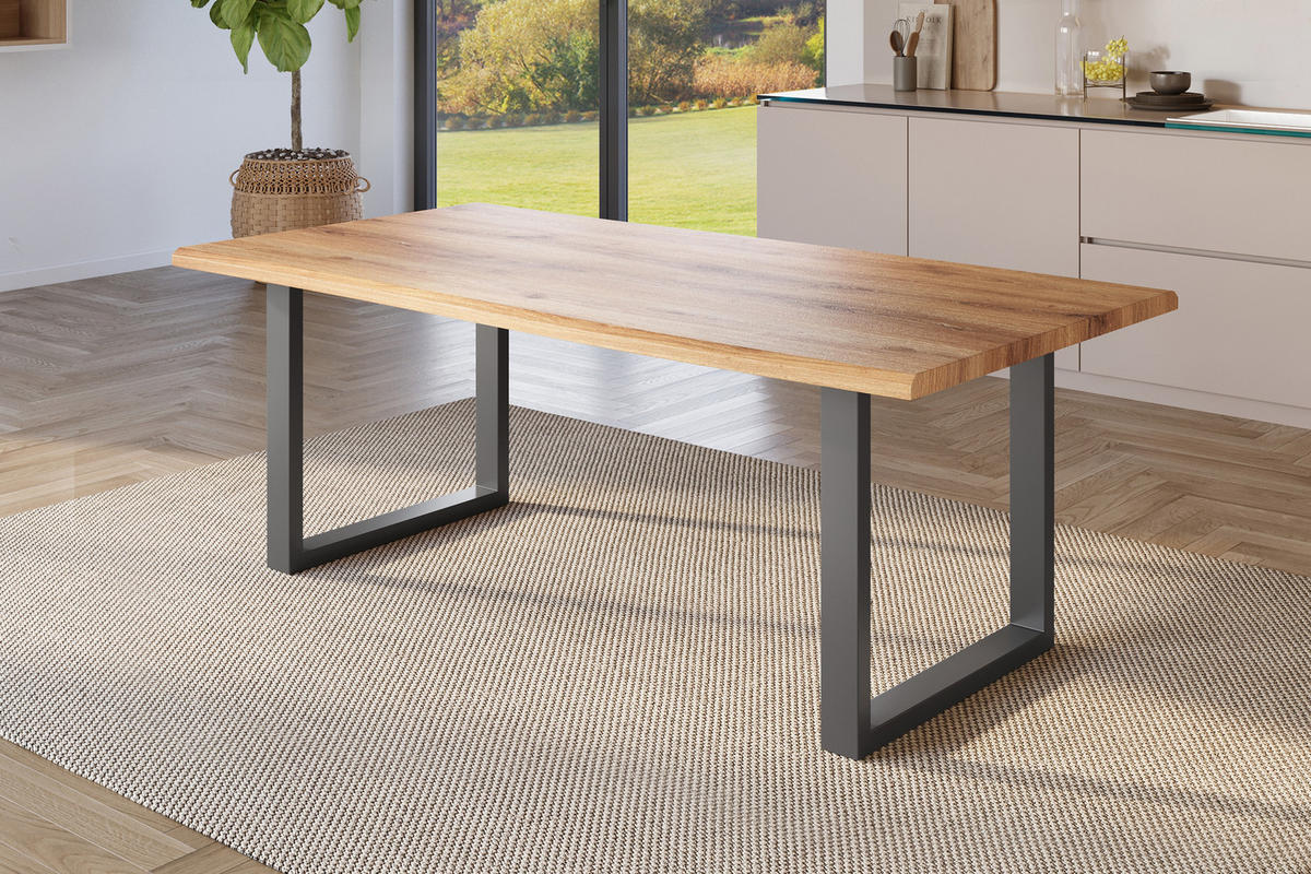 ESSTISCH JULIUS U - Wildeiche/Eichefarben, Holz (100/200/77cm) - SAM