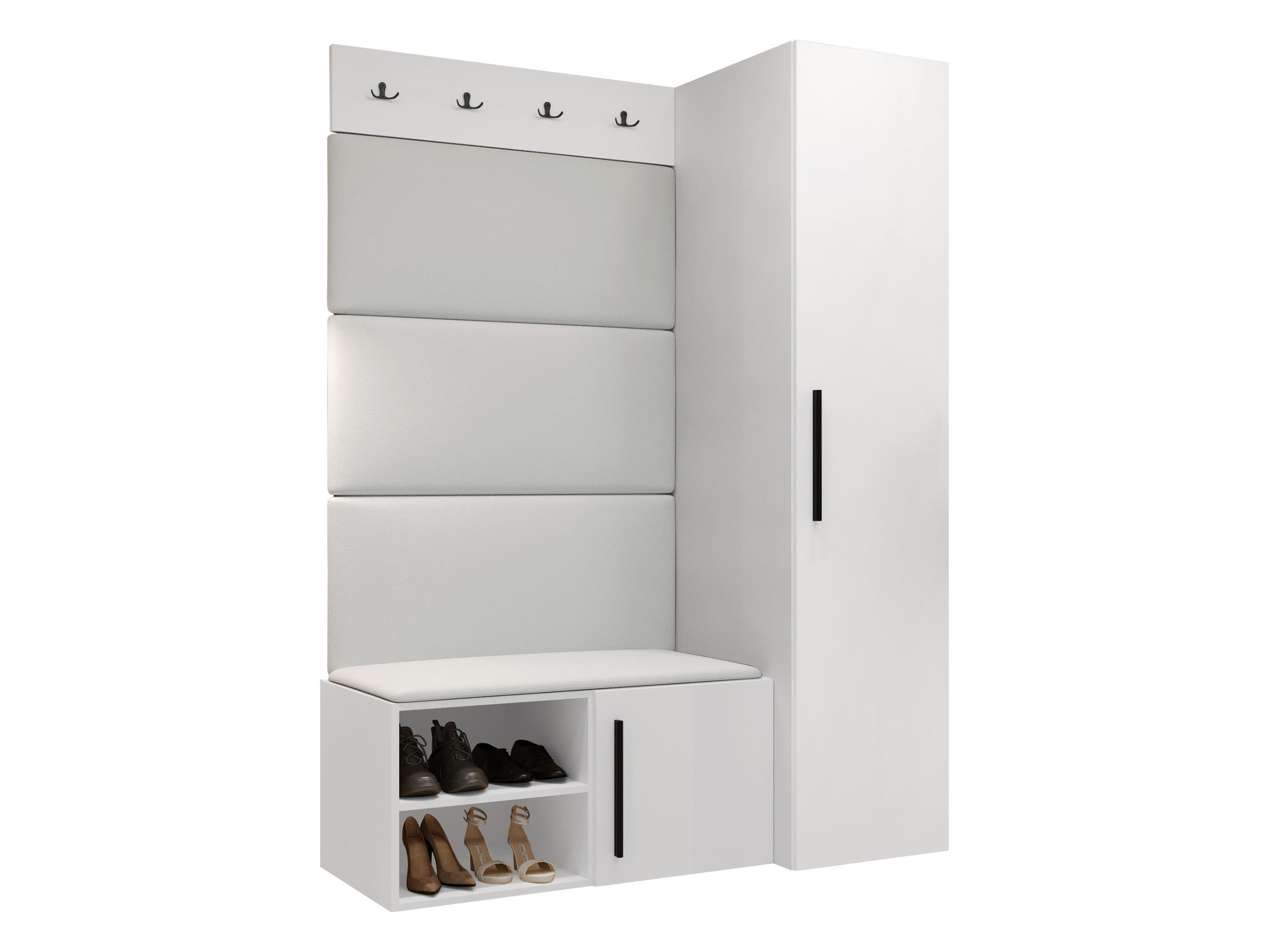 Mirjan24 Garderoben-Set Weiß, Weiß 40x191x50 cm