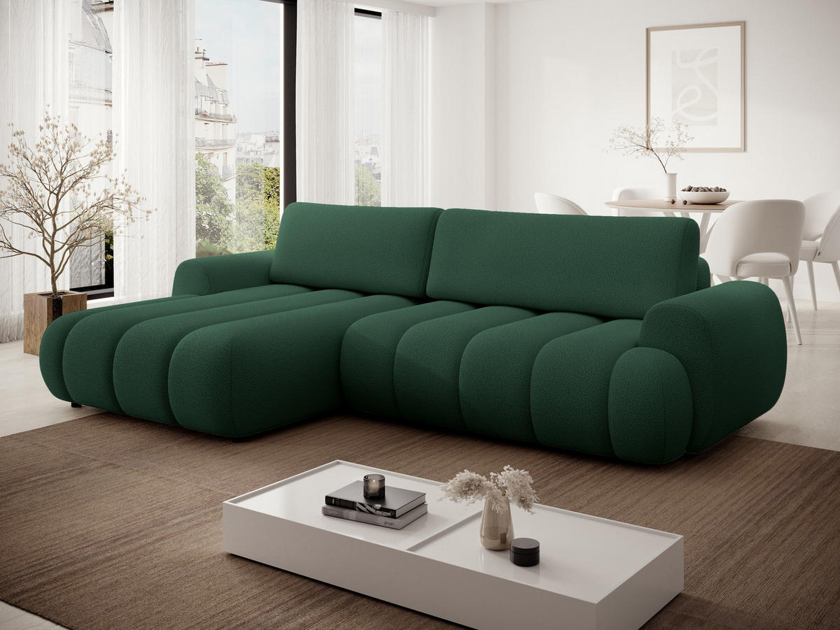 ECKSOFA mit Bettkasten Puro 270 cm, Links, Grün - Grün, Holz (272/168cm) - Emporius