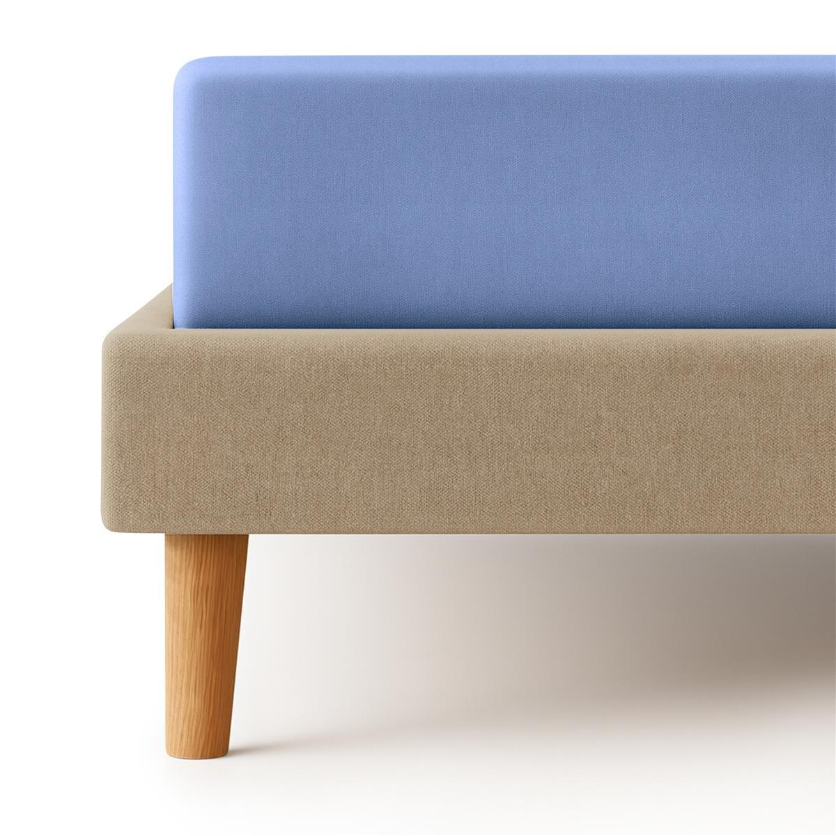 JERSEY-SPANNBETTLAKEN 180x200 - 200x200 cm, Bettlaken aus 100% Baumwolle mit Rundum-Gummizug, Spannbetttuch Blau - Blau, Textil (200/200cm) - Carpe Sonno