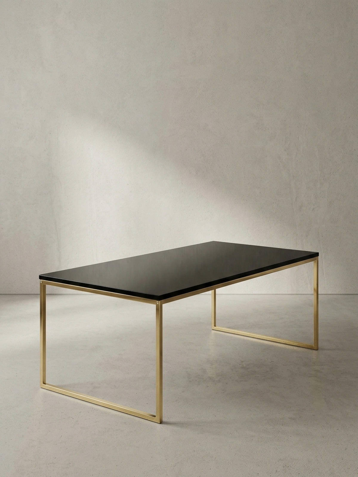 COUCHTISCH RIVA, Schwarz, Metall und Holz, Filigrane Beine, Maße 120x45x60 cm - Goldfarben/Schwarz, Holz/Metall (60/120/45cm) - KADIMA DESIGN