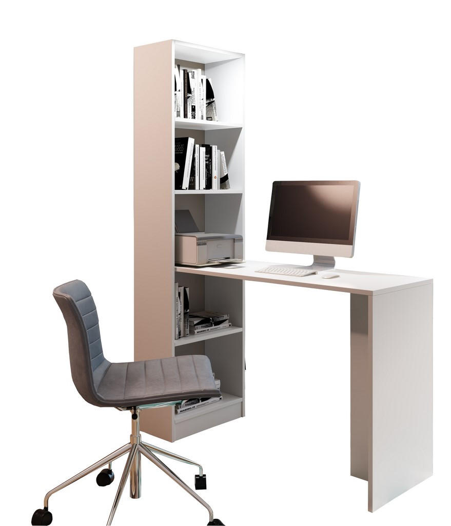 Kier Furniture PSACÍ STŮL B-1 s regálem Bílá