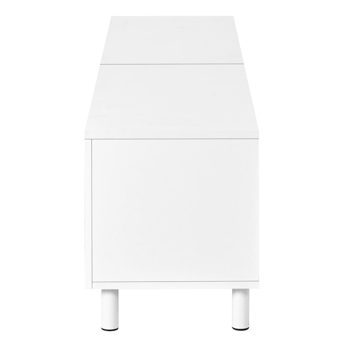 TV-LOWBOARD 180 x 38 x 45 cm aus MDF/Spanplatte, 5 Türen, Metallfüße, Weiß - Weiß, Holzwerkstoff (180/45/38cm)