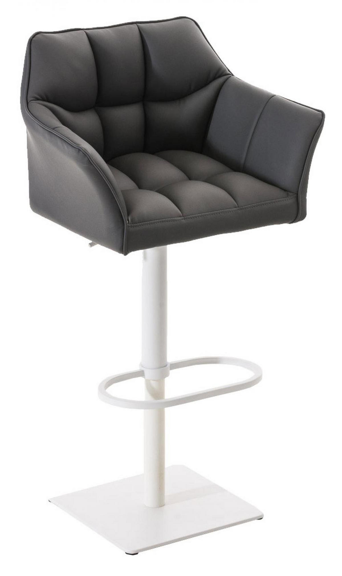 BARHOCKER 2er Set Lederlook Grau - Weiß/Grau, Textil/Metall (64/88/45cm) - CLP