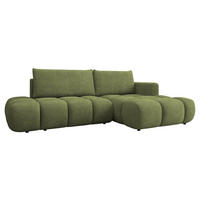ECKSOFA Soffi, Seite: Rechts - Schwarz/Grün, Holz/Kunststoff (283/166cm) - MIRJAN24