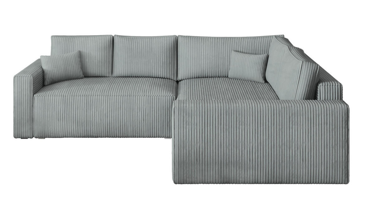 ROHOVÁ SEDAČKA ERONIS světle šedá - šedá/světle šedá, dřevo/textil (265/194cm) - MASSENO