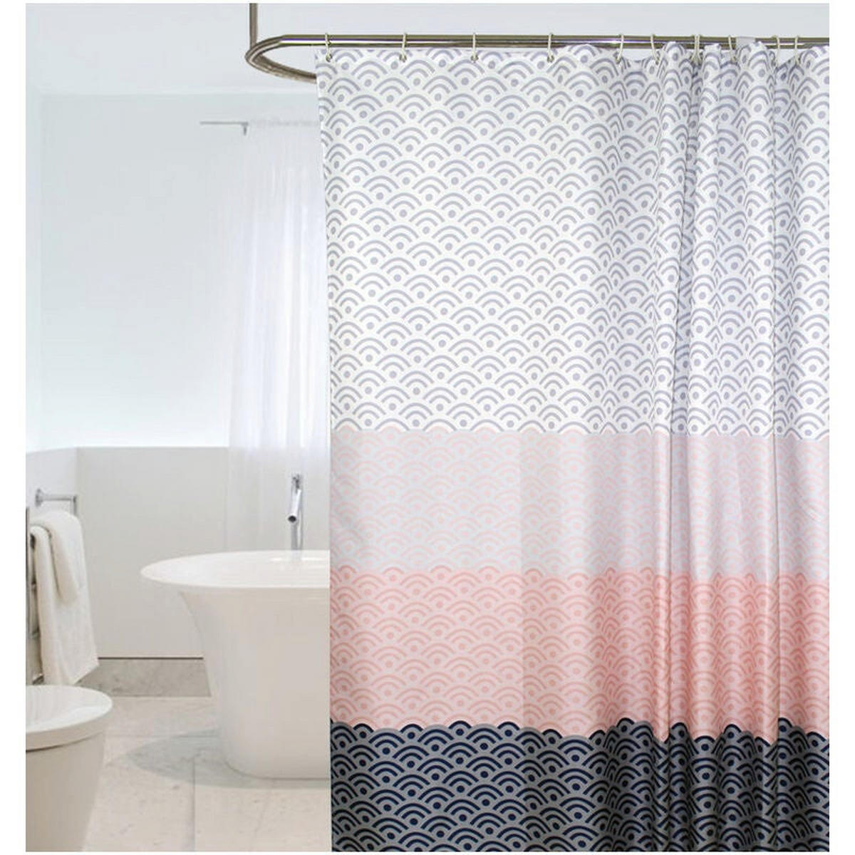 DUSCHVORHANG Polyester wasserdicht maschinenwaschbar Badezimmer Stoff - Rot, Textil (200/180cm) - MCBOSON