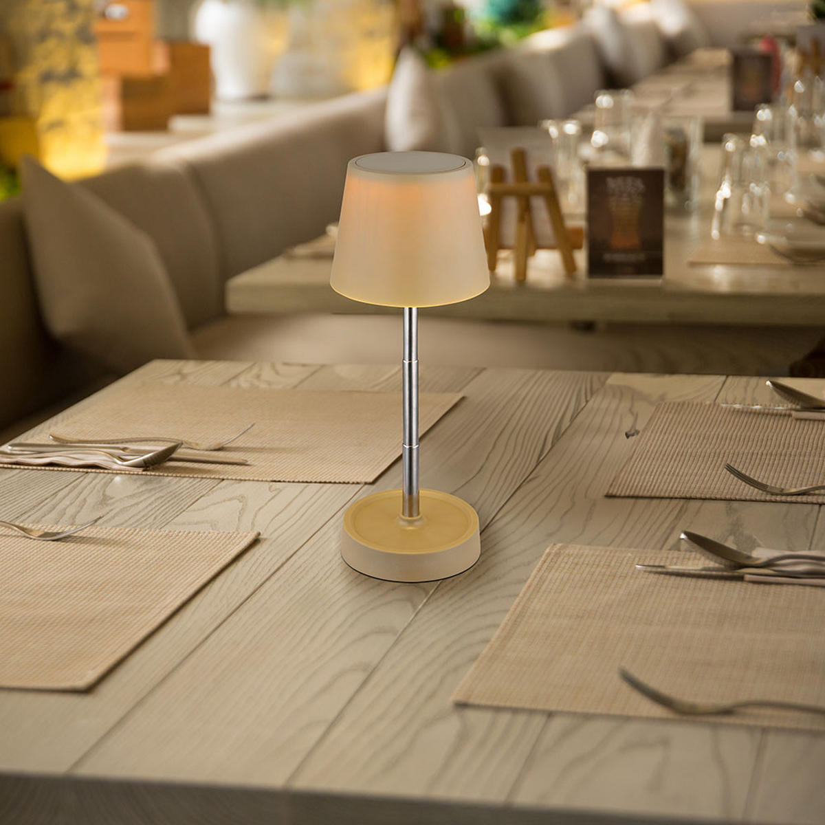 LED TISCHLEUCHTE CARLOS Sandfarben - Bernsteinfarben, Metall (10.6/10.6/28cm) - Globo Lighting