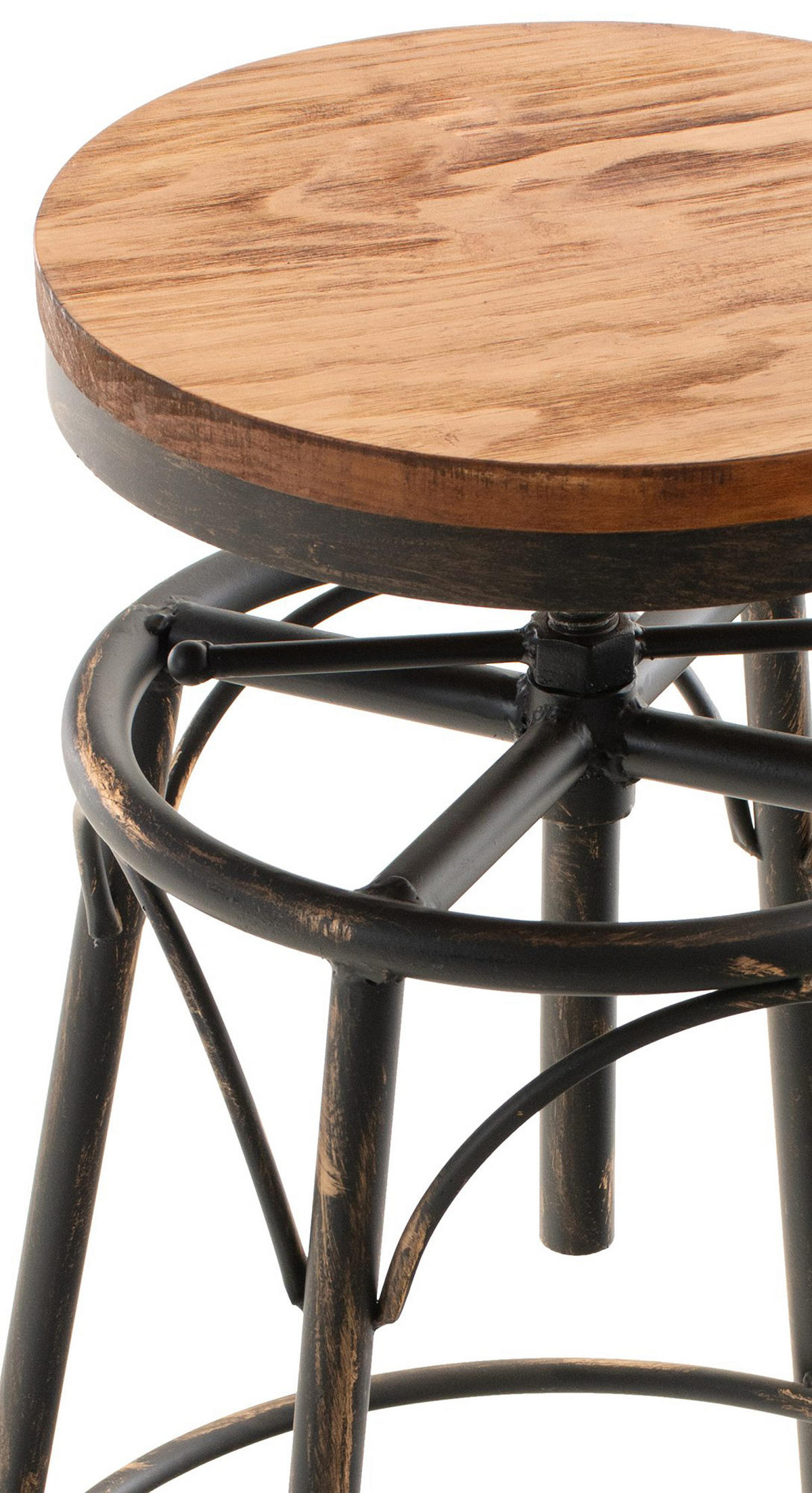 BARHOCKER 2er Set Bean bronze - Braun, Holz/Metall (42/90/42cm) - TPFLiving