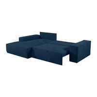 SCHLAFSOFA - 4 Personen-Sitzer - Samt, Stoff - Blau - - Dunkelblau, Textil (267/85/167cm) - Vente-Unique