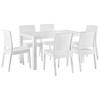 GARTENMÖBEL SET 6-Sitzer Rattanoptik weiß Fossano - Weiß, Kunststoff - Beliani