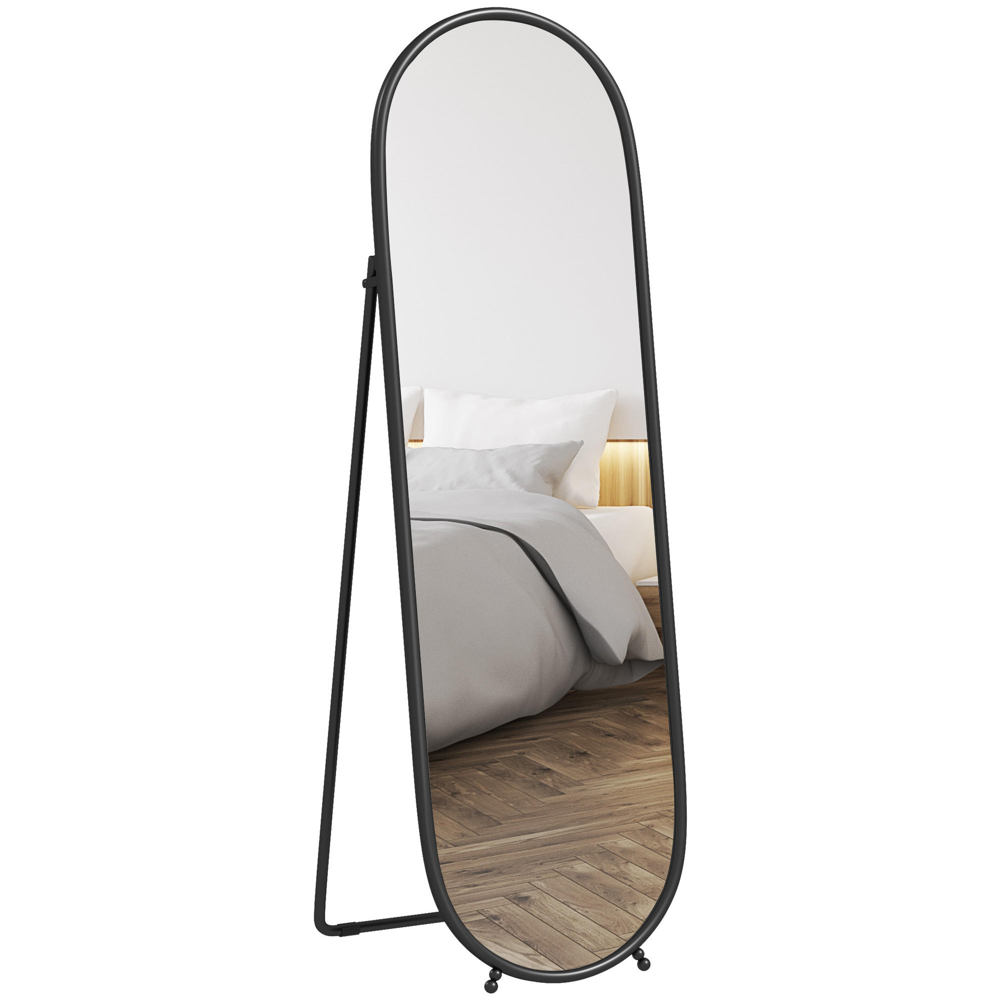Pangivo Standspiegel Schwarz 40x160x4 cm