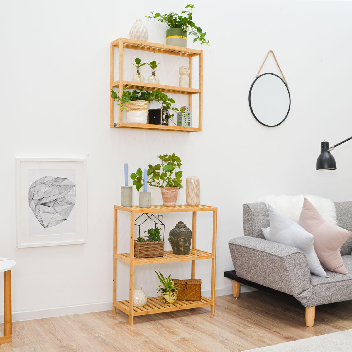 STANDREGAL 69/60/26 cm - Braun, Holz (26/69/60cm) - Dunedesign