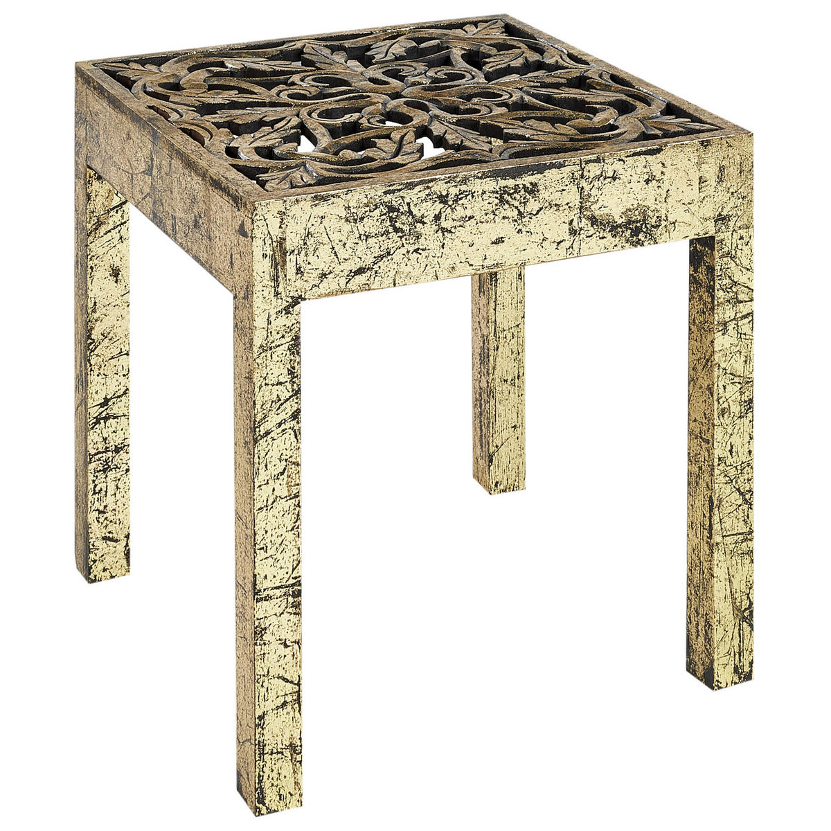 BEISTELLTISCH gold/schwarz quadratisch 40/40 cm Palasi - Goldfarben/Schwarz, Holz (40/40/40cm) - Beliani