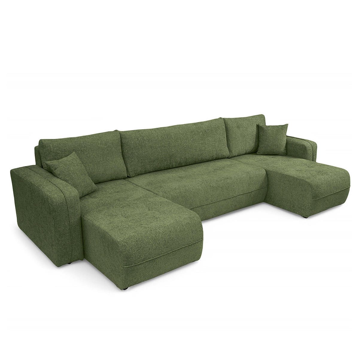 WOHNLANDSCHAFT - Wildeiche/Terracotta, Kunststoff/Textil (312/82/145cm) - home24