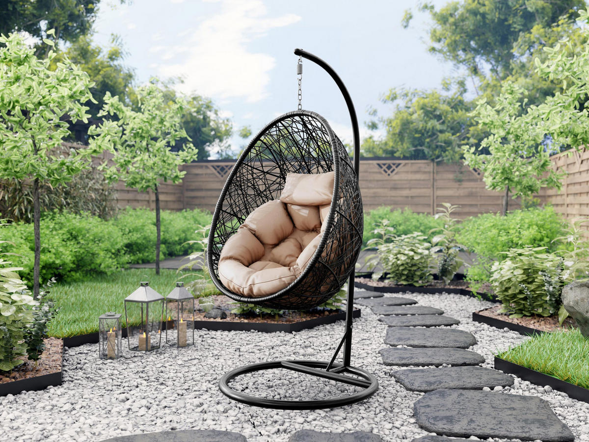 HÄNGESESSEL Fogo - Beige, Metall (90/195/95cm) - MIRJAN24