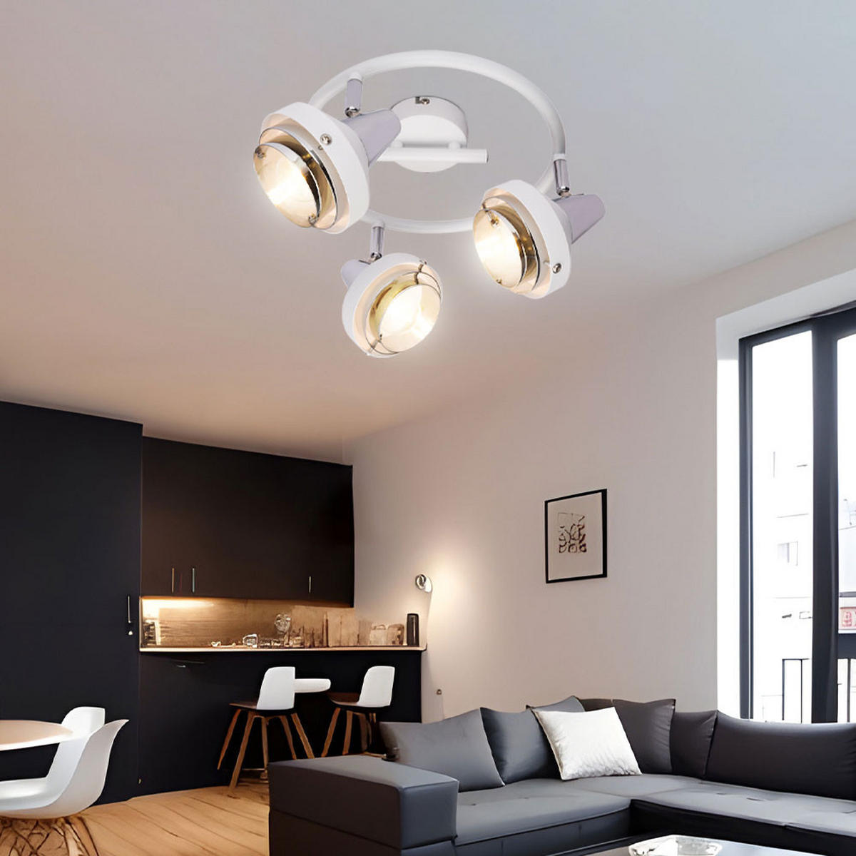 LED DECKENLEUCHTE Rorge Weiß Chrom Metall - Weiß, Metall (25/25/17.5cm) - Globo Lighting