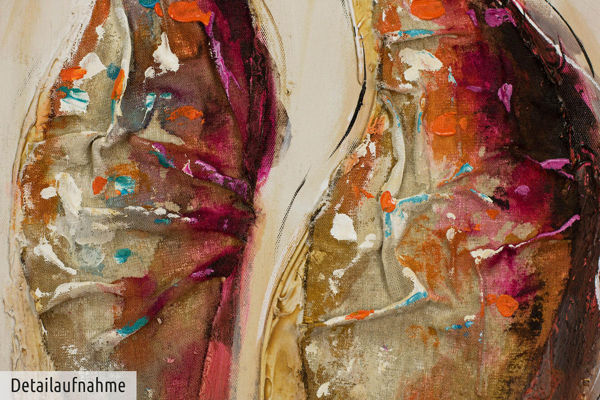 ACRYLBILD HANDGEMALT 60/60 cm - Beige/Braun, Holz/Textil (0.72/60cm) - KUNSTLOFT
