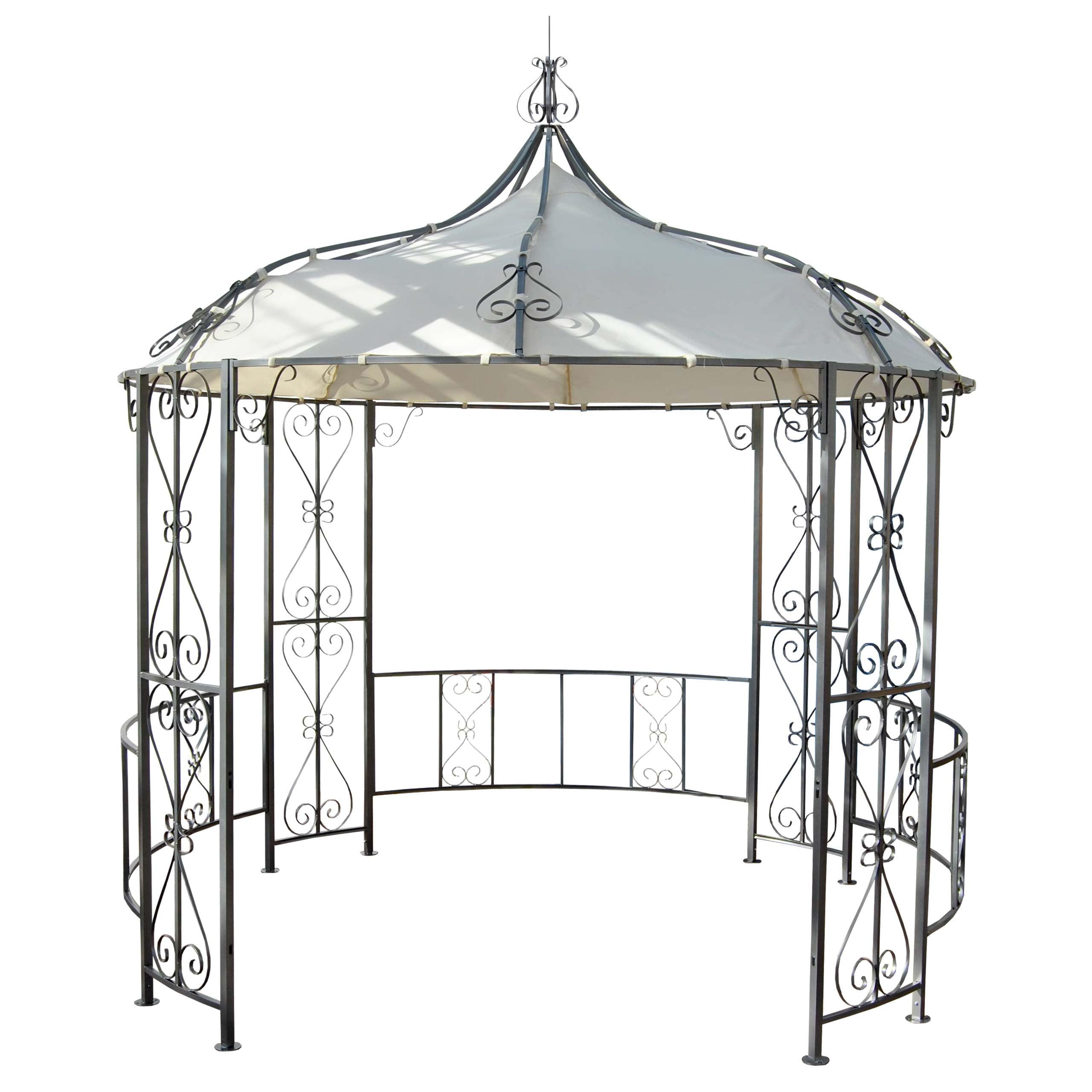 PERGOLA Almeria 330x300x300cm Rundpavillon Creme - Creme, Metall (300/330/300cm) - BERLINLODGE