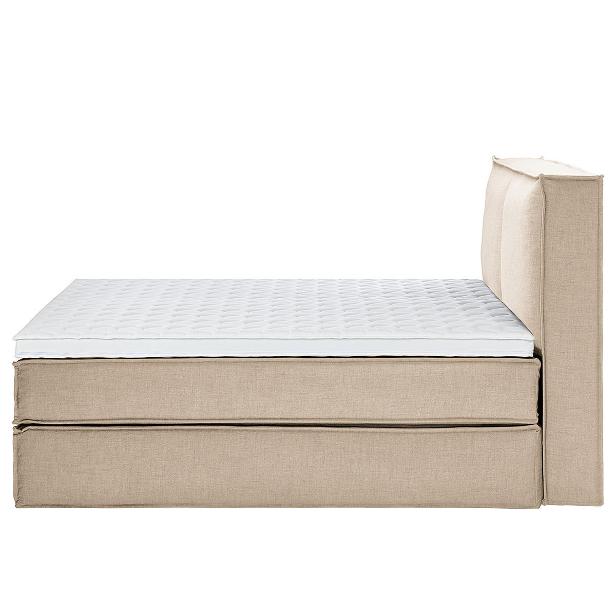 BOXSPRINGBETT mit Kopfteil - Premium - Beige, Textil (140/200cm) - home24