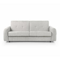 SCHLAFSOFA Pireus mit italienischem Gestell, 180x200, Beige - Beige/Schwarz, Textil (250/90/100cm) - Beautysofa