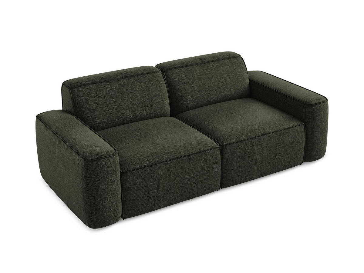 ECKSOFA Links Strukturstoff Blau - Blau/Schwarz, Holzwerkstoff/Kunststoff (224/166cm) - LaMiaSofa