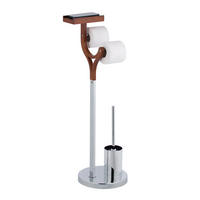 WC-GARNITUR - Silberfarben, Holzwerkstoff/Kunststoff (25/84/30cm) - Relaxdays