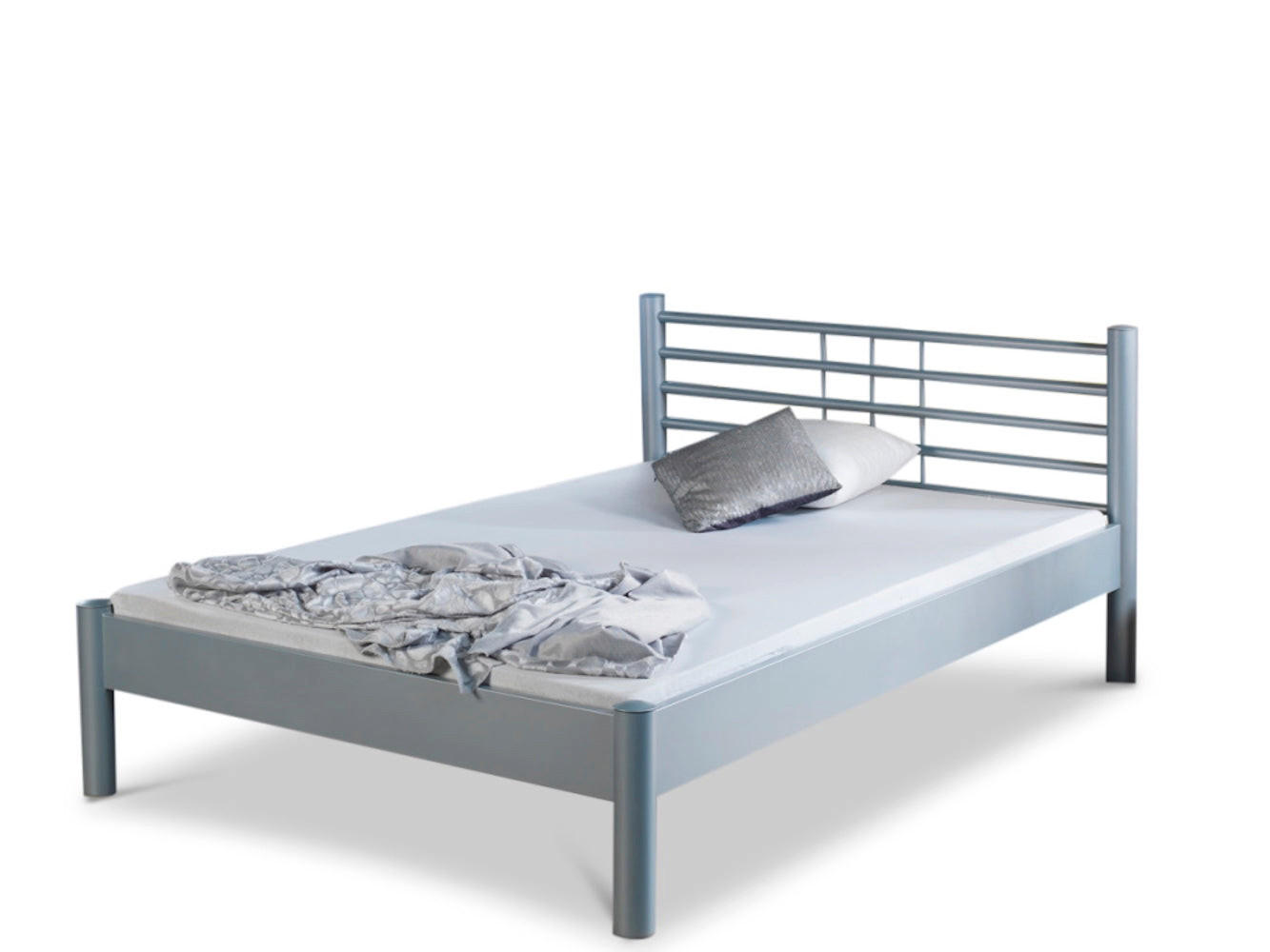 METALLBETT Mia / 120 x 220 cm / silberfarben - Silberfarben, Metall (120/220cm) - BED BOX
