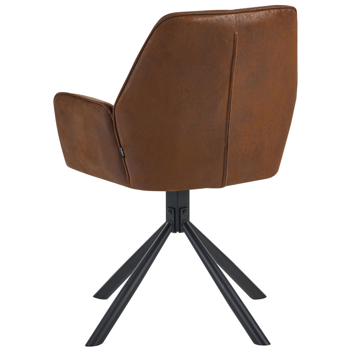 ESSZIMMERSTUHL 2er-Set drehbar Kunstwildleder Braun Warner - Braun, Textil (63/94/58cm) - Beliani