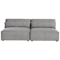 2-SITZER-SOFA grau ohne Armlehnen Hellnar - Grau, Textil (204/70/126cm) - Beliani