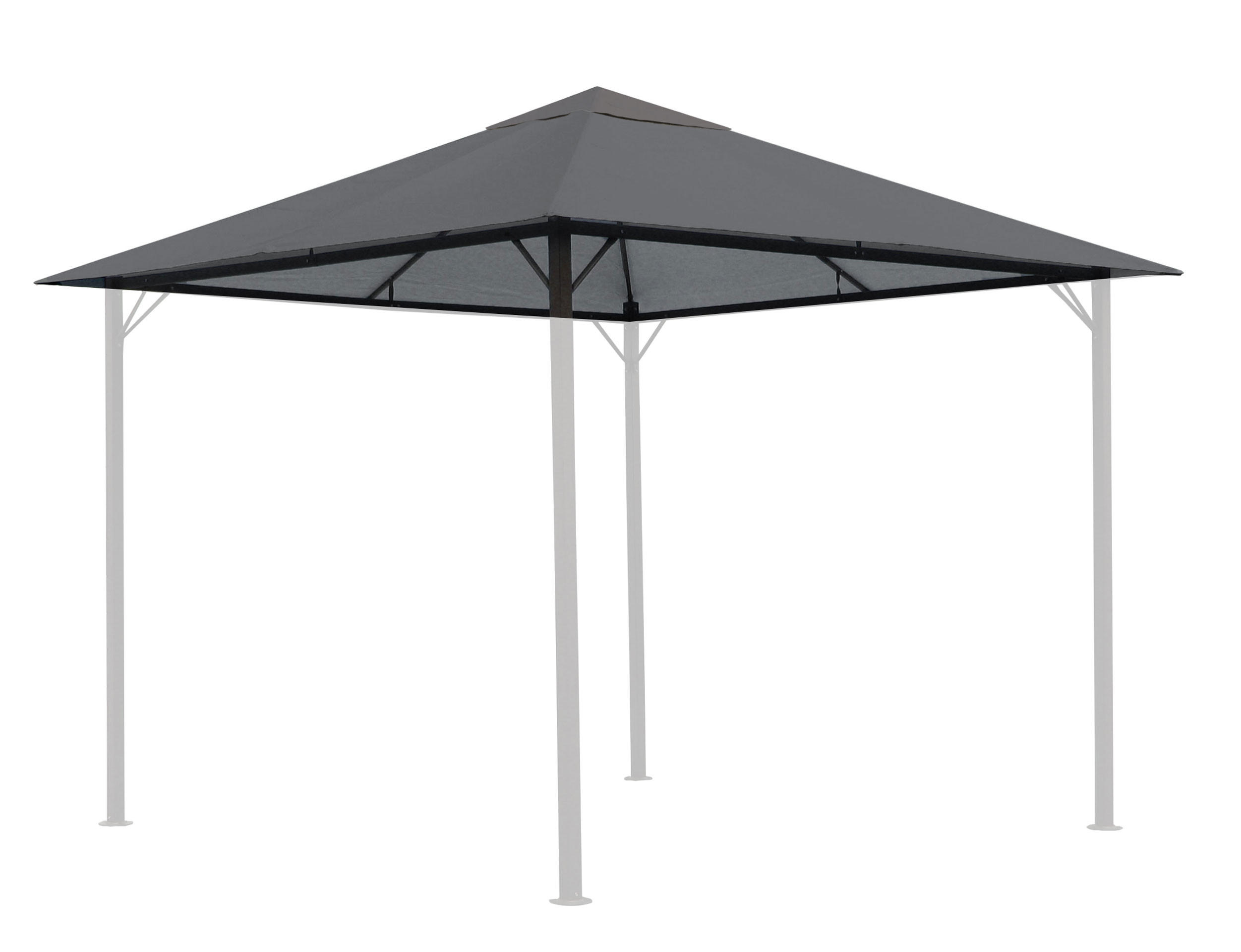 ERSATZDACH Pavillon 3x3 m Grau - Grau, Textil (297/1/297cm) - QUICK STAR