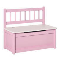SPIELZEUGTRUHE DE-17270 2-in-1 mit Sitzbank & Sicherheitsdeckel Rosa - Pink, Metall (30/60cm) - ComfortXL