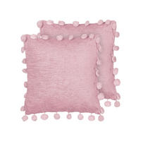 Dekokissen 2er-Set Rosa 45/45 cm Jasmine - Hellrosa, Textil (45/45cm) - Beliani