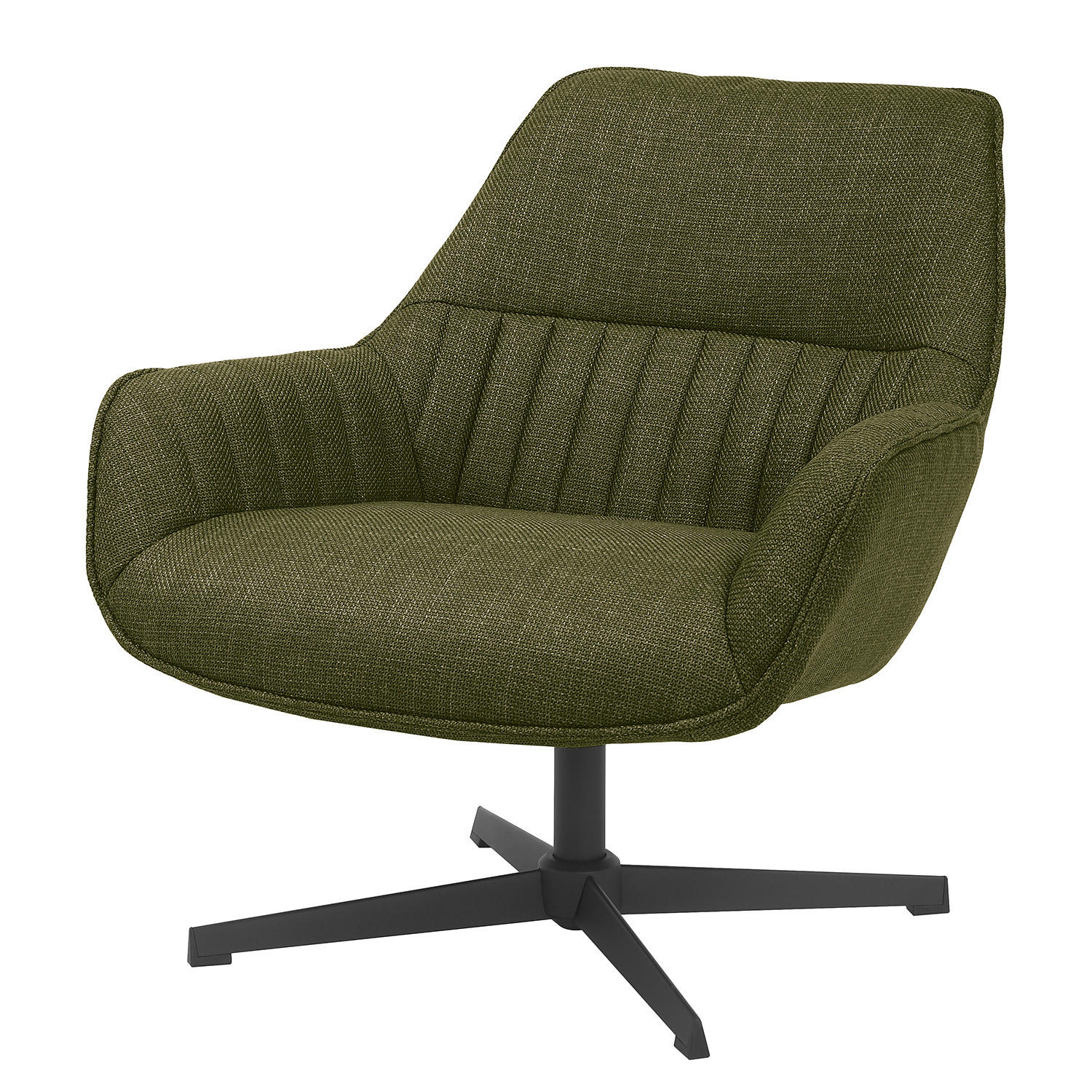 LOUNGESESSEL - Webstoff / Metall - Grün, Textil/Metall (77/81/83cm) - home24