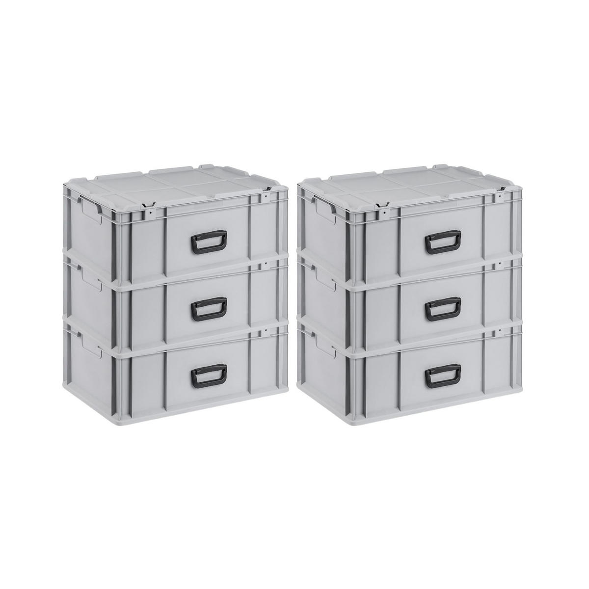 EUROBOX 6x Nextgen Portable 235x40x60cm 44 Liter - Grau, Kunststoff (40/23.5/60cm) - PROREGAL