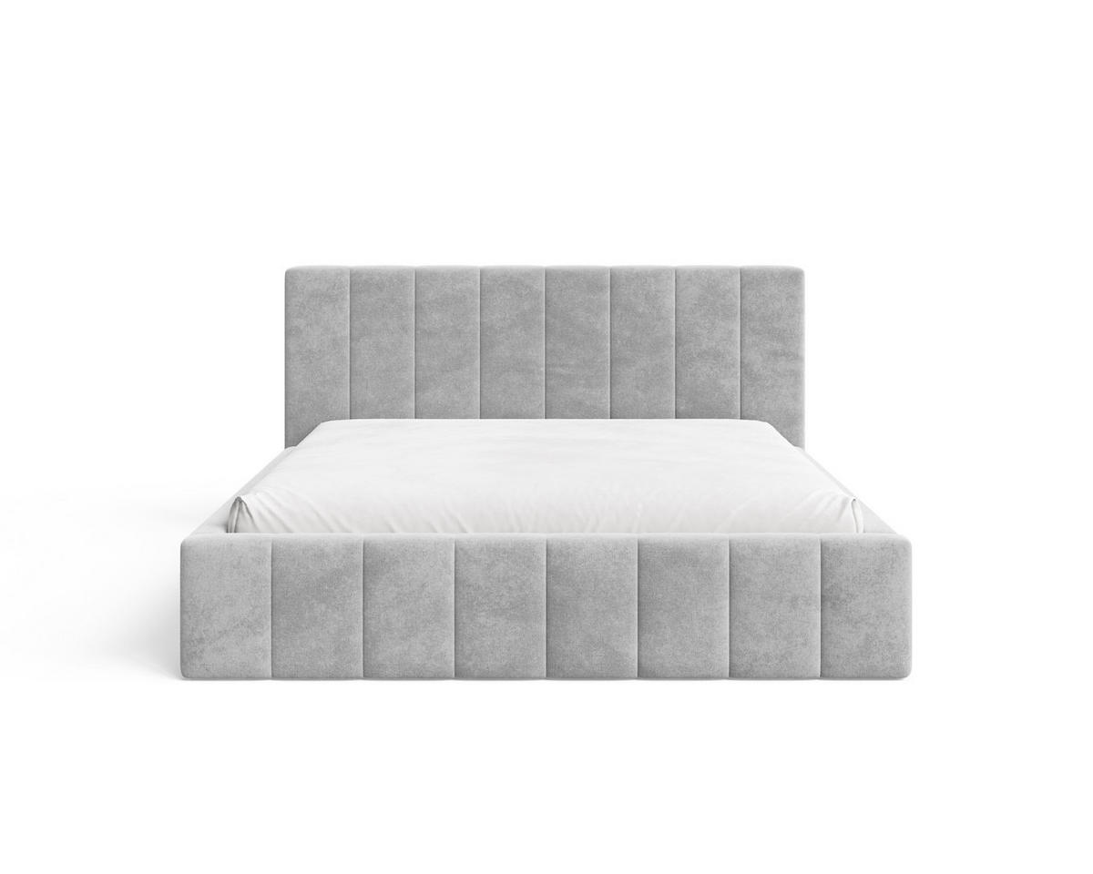 POLSTERBETT 01 160 x 200 cm – Flow – Bett mit Federmechanismus und Stauraum - Hellgrau, Holz (160/200cm) - ROYAL24_MARKT