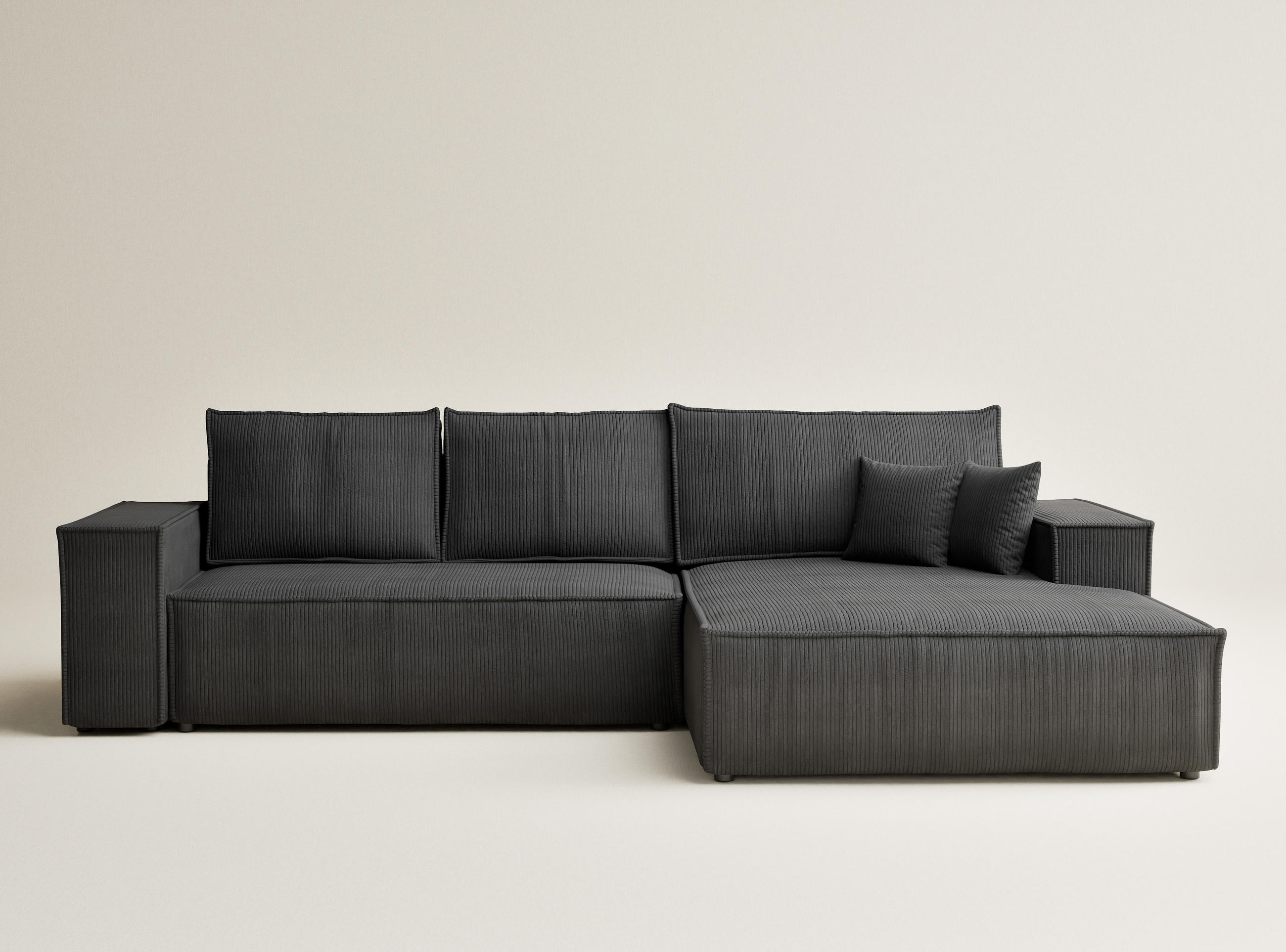 Thumbnail - Maison de Reve Ecksofa, Anthrazit, Textil, 5-Sitzer, Füllung: Schaumstoff, L-Form,L-Form, 294x185 cm, Oeko-Tex® Standard...