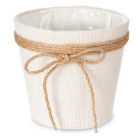 BLUMENTOPF Jute geflochten 16/15 cm - Weiß, Kunststoff (16/15cm) - Ibergarden