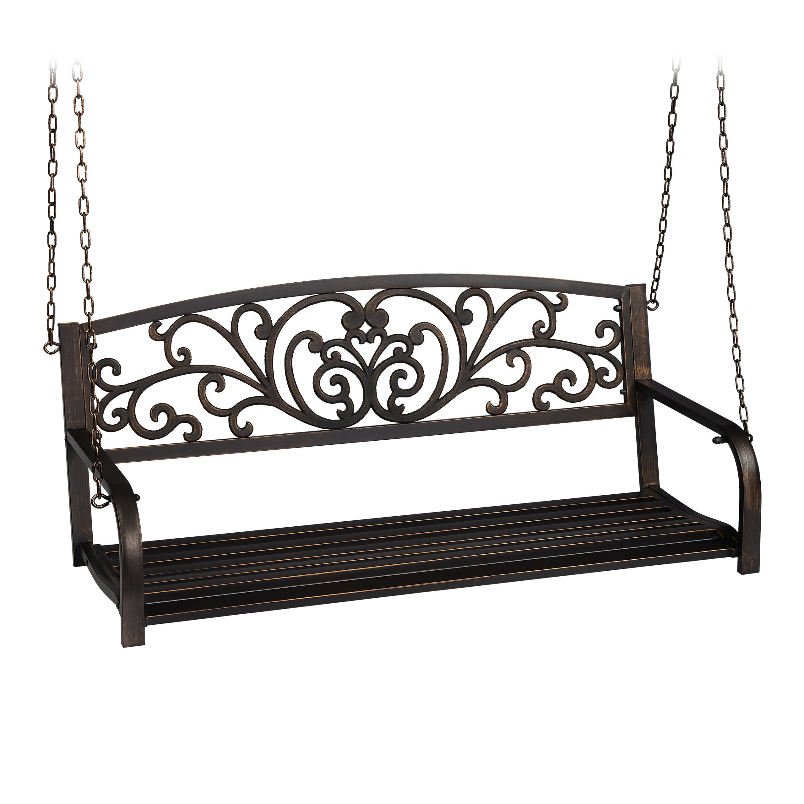 HÄNGEBANK - Schwarz, Metall (133/190/55cm) - Relaxdays