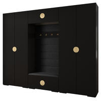 GARDEROBEN-SET 236,7/300/47 - Goldfarben/Schwarz, Holz/Metall (300/236.7/47cm) - Abiks Möbel
