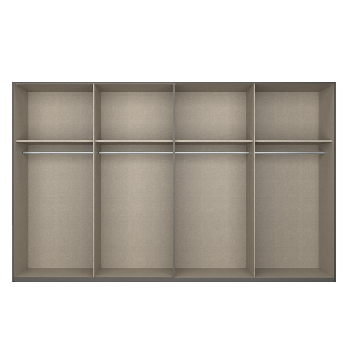 SCHWEBETÜRENSCHRANK - Graphitfarben, Holzwerkstoff (360/236/69cm) - home24