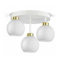 DECKENLEUCHTE GOLDGLAS - Goldfarben/Weiß, Glas/Metall (35/35/28cm) - kiki design