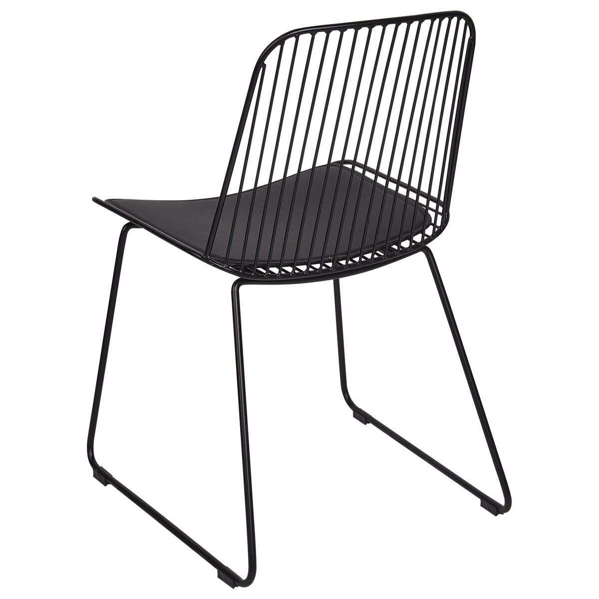 ESSZIMMERSTUHL 2er-Set Metall Schwarz Pensacola - Schwarz, Metall (52/83/57cm) - Beliani