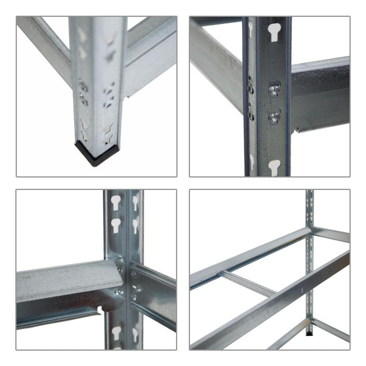 REIFENREGAL Tiger XL 2er-Set mit 2x 200x150x45 cm 300 kg Fachlast bis zu 36 Reifen Verzinkt - Silberfarben, Metall (300/200/45cm) - PROREGAL