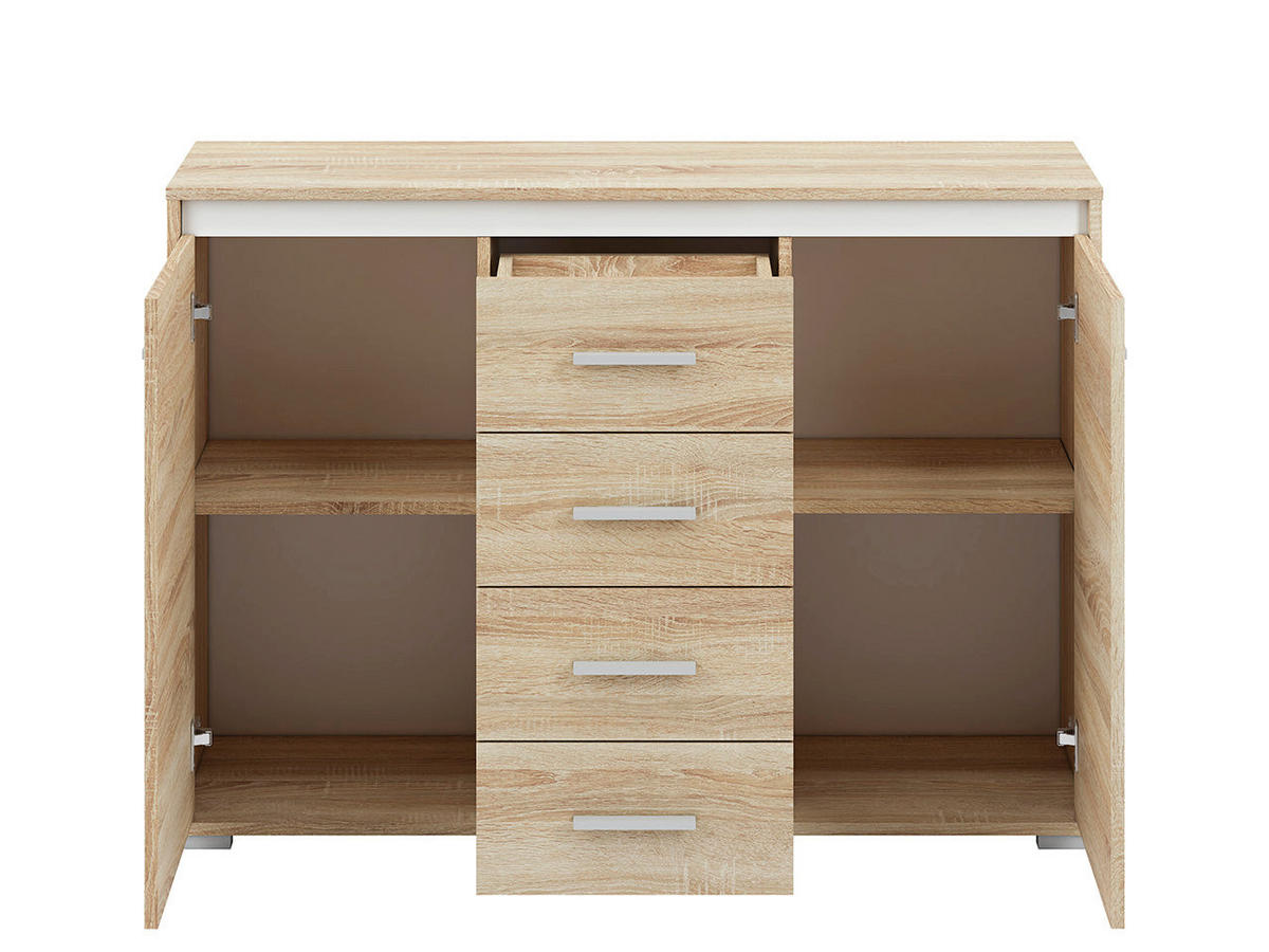 KOMMODE – AVO 14 – 120 cm – Avo – Sonoma Eiche / Weiß - Weiß/Sonoma Eiche, Holzwerkstoff (120/85/34cm) - hi-markt