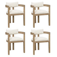 ESSZIMMERSTÜHLE 4er Holz Leinen modern Naturfarbe - Naturfarben, Naturmaterialien (60.5/78.5/57.5cm) - FLIEKS