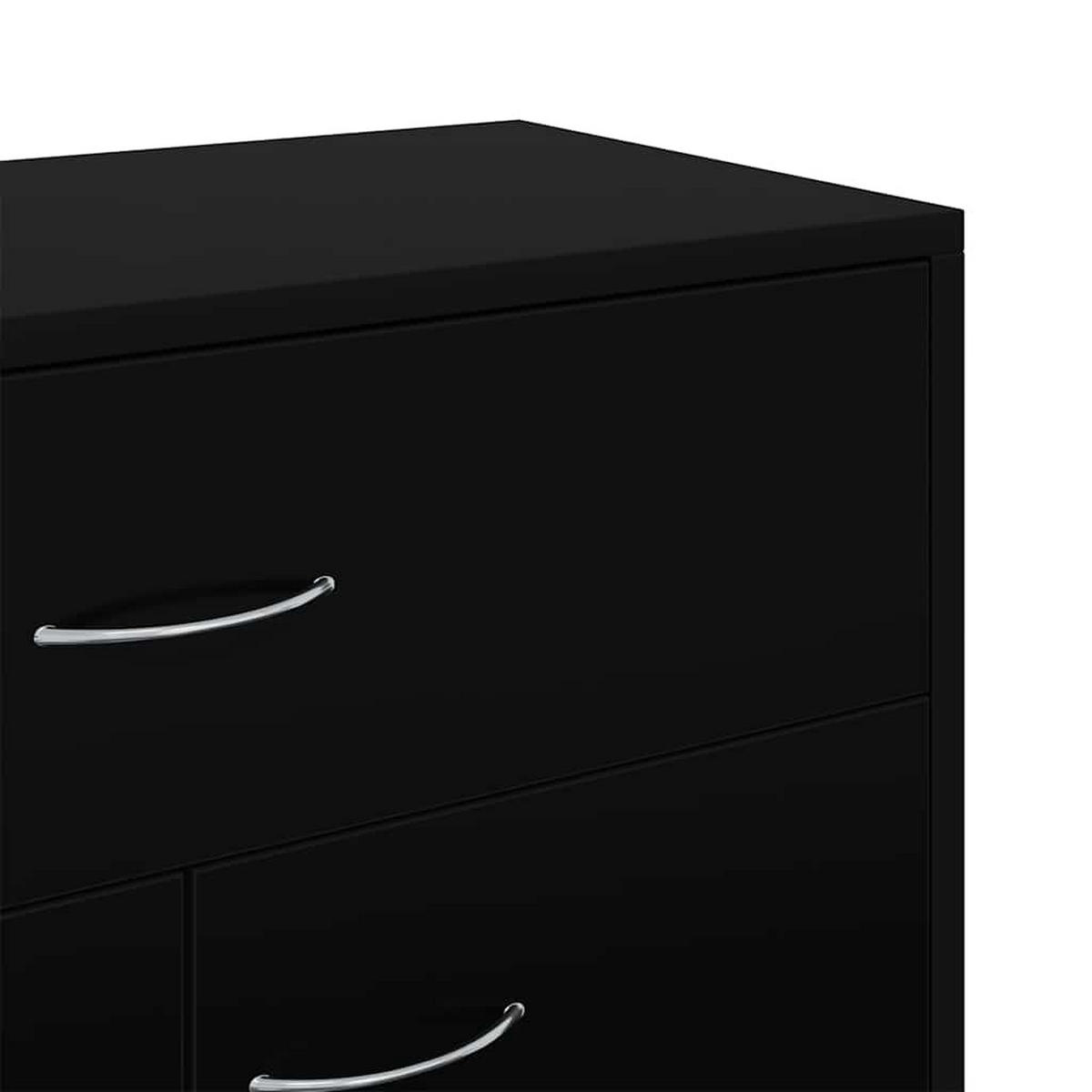 SIDEBOARD mit Schublade und Schrank mit Türen, 60/30/75 cm, aus Holzwerkstoff, in Schwarz - Schwarz/Grau, Holz/Metall (60/75/30cm) - vidaXL