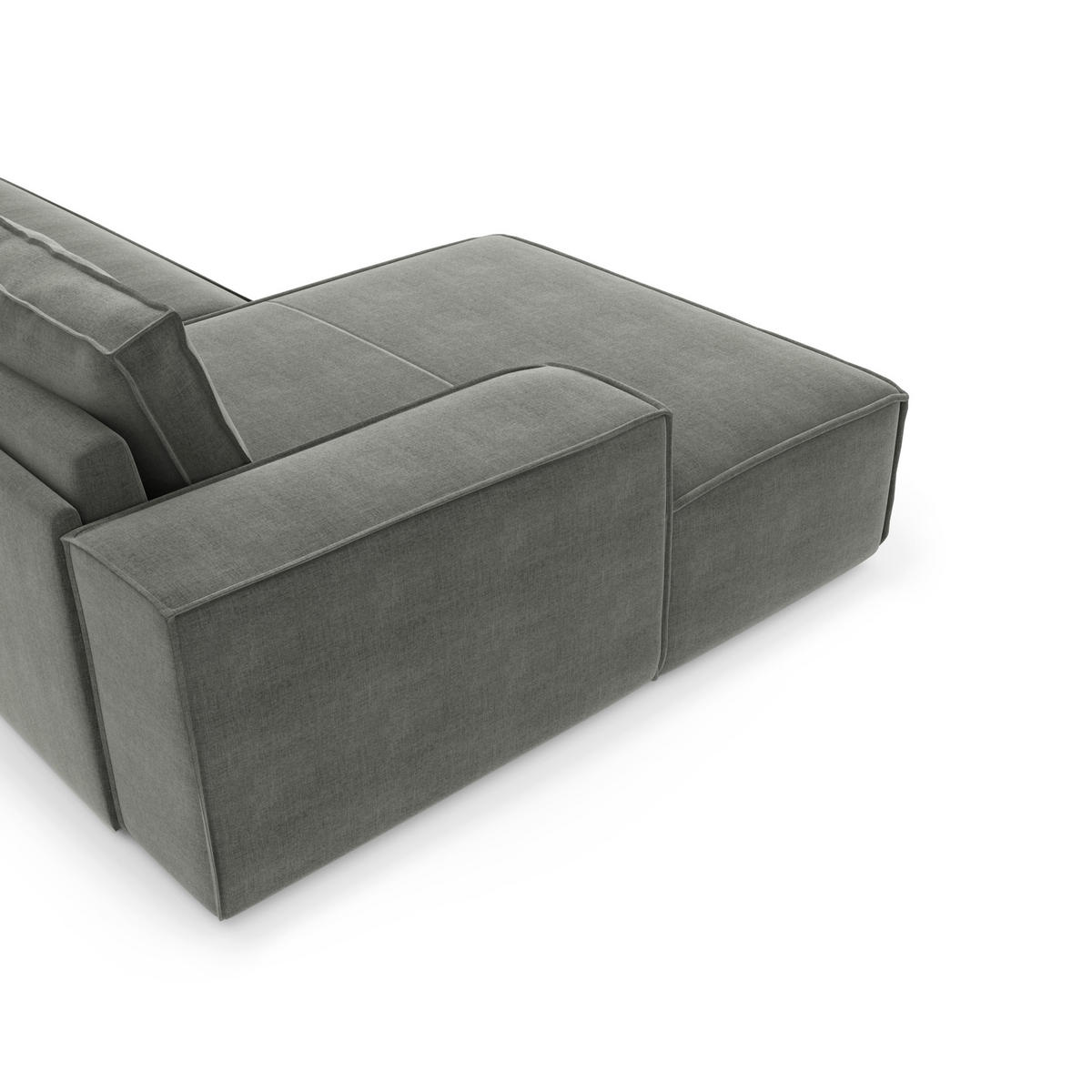 ECKSOFA LINKS Samt Grau 302cm - Grau, Textil (165/302cm) - Sia Home