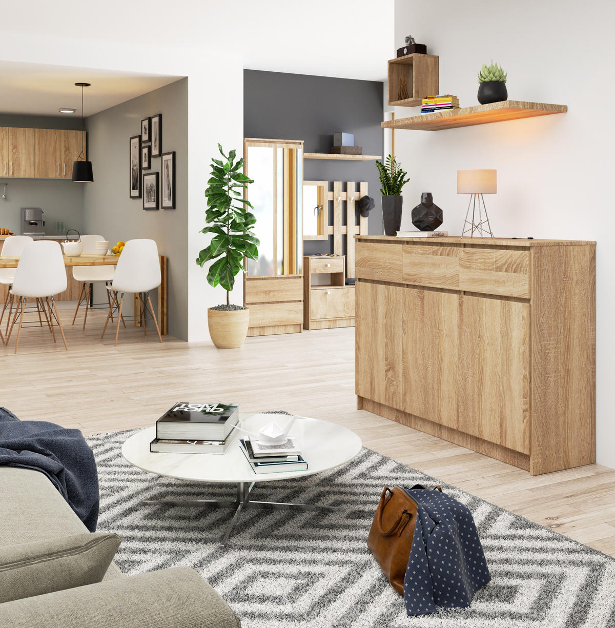 KOMMODE Eiche Sonoma 99/138/40 - Sonoma Eiche, Holzwerkstoff (138/99/40cm) - RAUMHIRSCH FURNITURE